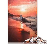 500 Pieces 'Golden Light Lonely Bird Jigsaw Puzzles Wooden Puzzles for Adults & Teenager Brain Teaser Puzzles For Adults 500pcs (52x38cm)