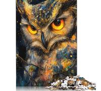 500 Pieces Golden Owl Painting Animal Puzzle Jigsaw, Difficulty Puzzle Jigsaw Educational Game Toy Family Decoration 500pcs (52x38cm)