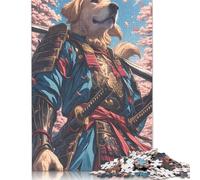 500 Pieces Golden Retriever Samurai Puzzles Jigsaw Adults Difficulty Jigsaw Puzzle Relaxing Games Toy 500pcs (52x38cm)