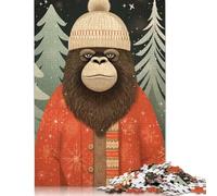 500 Pieces Gorilla Christmas Art Puzzle for Adults Puzzles for Adults & Teenager Secret Santa Gifts 500pcs (52x38cm)