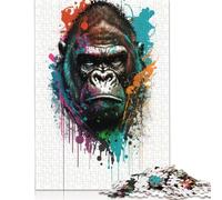500 Pieces Gorilla Jigsaw Puzzles for Adults Puzzles for Teenagers Gifts Fun Puzzles Games 500pcs (52x38cm)