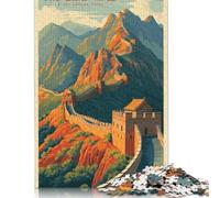500 Pieces Great Wall China Square Jigsaw Puzzles for Adults And Wooden Puzzles Children Puzzles 500pcs (52x38cm)