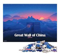 500 Pieces Great Wall of China at Sunset Square Jigsaw Puzzles for Adults And Wooden Puzzles 500pcs (52x38cm)