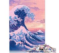 500 Pieces Great Wave Kanagawa for Adults Difficult Jigsaw Puzzles for Adults Family Fun Jigsaws Puzzles 500pcs (52x38cm)