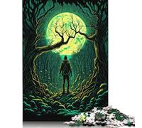 500 Pieces Green Scary Forest Puzzle Jigsaw Adults Jigsaw Difficulty Jigsaw Educational Game Toy Family Decoration 500pcs (52x38cm)