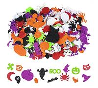 500 Pieces Halloween Foam Stickers, Self-Adhesive Pumpkin Spider Shape Stickers Glitter Assorted Halloween Styles Craft Stickers for Girls Boys Kids Halloween Party Crafts Decoration