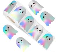 500 Pieces Halloween Stickers Roll Waterproof Self Holographic Decals for Crafting Envelopes Scrapbooks and Parties