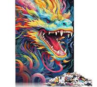 500 Pieces Happy Dragon Jigsaw Puzzles for Adults Jigsaw Puzzle for Family Time Brain Challenge 500pcs (52x38cm)