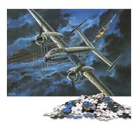 500 Pieces Heinkel He219 Night Duel Creative Square Wooden Jigsaw Puzzles for Adults Educational Game Challenge Toy 500pcs (52x38cm)