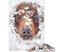 500 Pieces Hiding Bear Jigsaw Puzzle Puzzle for Adults And Teenager For Family Fun & Game Night 500pcs (52x38cm)