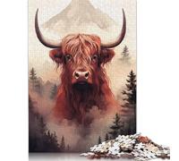 500 Pieces Highland Cow Charm Jigsaw Puzzle Puzzles for Adults Puzzle for Adults And Teenager 500pcs (52x38cm)