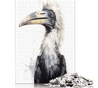 500 Pieces 'Hornbill Beauty Black Ink Jigsaw Square Puzzle for Adults Wooden Puzzles Unique Challenge Games 500pcs (52x38cm)