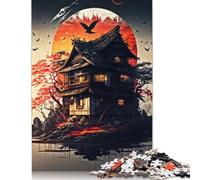 500 Pieces House Of The Rising Sun Creative Square Wooden Jigsaw Puzzles for Adults Educational Game Challenge Toy 500pcs (52x38cm)
