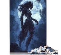 500 Pieces Howl of The Moonlit Huntress Jigsaw Puzzles for Adults Wooden Puzzles for Adults Puzzles Learning Educational Toys 500pcs (52x38cm)