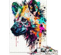 500 Pieces Hyena Jigsaw Puzzles for Adults Wood Puzzle Jigsaws Puzzling for Gift 500pcs (52x38cm)