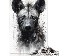 500 Pieces Hyena Natures Scavenger Jigsaw Puzzles Wooden Puzzles for Adults & Teenager Jigsaw Puzzles for Adults 500pcs (52x38cm)