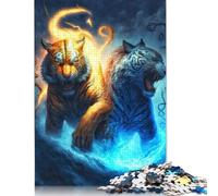 500 Pieces Ice And Fire Tiger Jigsaw Puzzles Difficulty Jigsaw Puzzles Education Games Toys 500pcs (52x38cm)