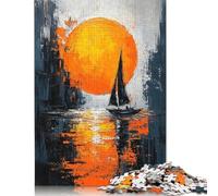 500 Pieces Impression Sunrise Contemporary Reimagining in Expressionist Style for Adults Difficult Jigsaw Puzzles Wooden Puzzles for Teenagers Gifts Home Decoration Puzzle Toys 500pcs (52x38cm)