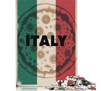 500 Pieces Italy Pizza Flag Creative Square Jigsaw Puzzles for Adults And Wooden Puzzles Challenging Game 500pcs (52x38cm)