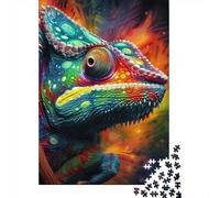 500 Pieces Jigsaw Art Chameleon Puzzle for Adults Woodenboard Puzzles Educational Games Home Decoration Puzzle 500pcs (52x38cm)