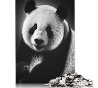 500 Pieces Jigsaw Black Panda Jigsaw Educational Game Toy Family Decoration Adults Challenging 500pcs (52x38cm)