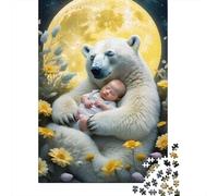 500 Pieces Jigsaw Polar Bear Jigsaw Educational Game Toy Family Decoration Adults Challenging 500pcs (52x38cm)