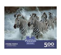 500 Pieces Jigsaw Puzzle Animal Zebra Square Puzzle for for Adults Children, Wooden Puzzle Game 500pcs (52x38cm)