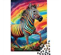500 Pieces Jigsaw Puzzle Art Animal Zebra Square Puzzle for for Adults Children, Wooden Puzzle Game 500pcs (52x38cm)