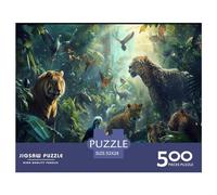 500 Pieces Jigsaw Puzzle Art Forest Animals Square Puzzle for for Adults Children, Wooden Puzzle Game 500pcs (52x38cm)
