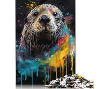 500 Pieces Jigsaw Puzzle Colorful Sea Otter Square Puzzle for for Adults Children, Wooden Puzzle Game 500pcs (52x38cm)