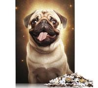 500 Pieces Jigsaw Puzzle Comical Pug Jigsaw Puzzles for Adults Woodenboard Puzzles Challenging Game 500pcs (52x38cm)