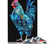 500 Pieces Jigsaw Puzzle Cool Cyberpunk Chicken Square Puzzle for for Adults Children, Wooden Puzzle Game 500pcs (52x38cm)