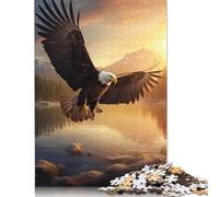 500 Pieces Jigsaw Puzzle Eagle Flying Sea Jigsaw Puzzles for Adults Woodenboard Puzzles Challenging Game 500pcs (52x38cm)