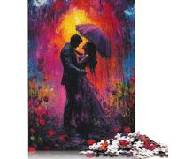 500 Pieces Jigsaw Puzzle for Adults 500 Piece Jigsaw Romantic Couple In Rain Jigsaw Puzzles Wooden Puzzle for Adults And Teenagers 500pcs (52x38cm)
