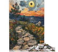 500 Pieces Jigsaw Puzzle for Adults 500 Piece Jigsaw Stone Path Sunset Jigsaw Puzzles Wooden Puzzle for Adults And Teenagers 500pcs (52x38cm)