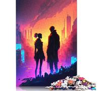 500 Pieces Jigsaw Puzzle for Adults 500 Piece Jigsaw Sunset Cyberpunk Landscape Jigsaw Puzzles Wooden Puzzle for Adults And Teenagers 500pcs (52x38cm)