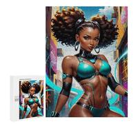 500 Pieces Jigsaw Puzzle for Adults - African Women Puzzles For Kitchen Mobile Fighter Paintings Artwork Funny Challenging Puzzle Perfect for Game Nights 26 * 38cm