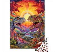 500 Pieces Jigsaw Puzzle for Adults Ancient Dinosaurs Jigsaw Puzzles for Adults Woodenboard Puzzles Decompressing Intellectual Educational Toy 500pcs (52x38cm)