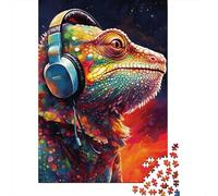 500 Pieces Jigsaw Puzzle for Adults Art Chameleon Jigsaw Puzzles for Adults Woodenboard Puzzles Decompressing Intellectual Educational Toy 500pcs (52x38cm)