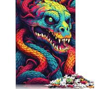 500 Pieces Jigsaw Puzzle for Adults Chaos Serpent Jigsaw Puzzles for Adults Woodenboard Puzzles Decompressing Intellectual Educational Toy 500pcs (52x38cm)