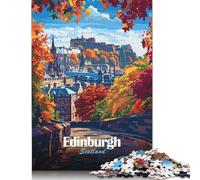500 Pieces Jigsaw Puzzle for Adults Edinburgh Scotland Autumn Landscape Jigsaw Puzzles for Adults Woodenboard Puzzles Decompressing Intellectual Educational Toy 500pcs (52x38cm)
