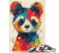 500 Pieces Jigsaw Puzzle for Adults Splash of Panda Jigsaw Puzzles for Adults Woodenboard Puzzles Decompressing Intellectual Educational Toy 500pcs (52x38cm)