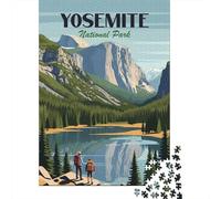 500 Pieces Jigsaw Puzzle for Adults Yosemite National Park Jigsaw Puzzles for Adults Woodenboard Puzzles Decompressing Intellectual Educational Toy 500pcs (52x38cm)