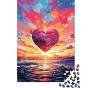500 Pieces Jigsaw Puzzle for Teenagers Colorful Artistic Love Heart Jigsaw Puzzles Aldults Puzzle Wooden Jigsaws Decompression Game Toy Puzzles 500pcs (52x38cm)