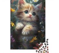 500 Pieces Jigsaw Puzzle for Teenagers Cute Kitten Jigsaw Puzzles Aldults Puzzle Wooden Jigsaws Decompression Game Toy Puzzles 500pcs (52x38cm)