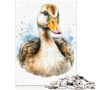 500 Pieces Jigsaw Puzzle for Teenagers Watercolor Duck Jigsaw Puzzles Aldults Puzzle Wooden Jigsaws Decompression Game Toy Puzzles 500pcs (52x38cm)