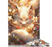 500 Pieces Jigsaw Puzzle for Teenagers White Fox In Blossom Jigsaw Puzzles Aldults Puzzle Wooden Jigsaws Decompression Game Toy Puzzles 500pcs (52x38cm)