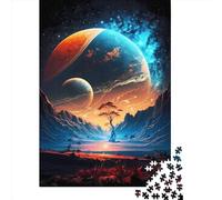 500 Pieces Jigsaw Puzzle New Earth Universe Cosmos Square Puzzle for for Adults Children, Wooden Puzzle Game 500pcs (52x38cm)