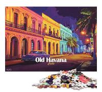 500 Pieces Jigsaw Puzzle Old Havana Cuba Street Scene Square Puzzle for for Adults Children, Wooden Puzzle Game 500pcs (52x38cm)