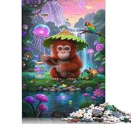 500 Pieces Jigsaw Puzzle Orangutan Square Puzzle for for Adults Children, Wooden Puzzle Game 500pcs (52x38cm)
